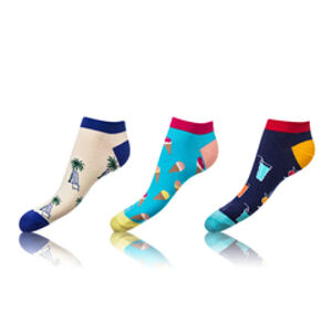 Zábavné nízké crazy ponožky unisex v setu 3 páry CRAZY IN-SHOE SOCKS 3x - BELLINDA - modrá 43 - 46