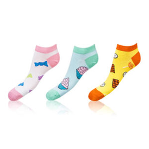 Zábavné nízké crazy ponožky unisex v setu 3 páry CRAZY IN-SHOE SOCKS 3x - BELLINDA - růžová 35 - 38