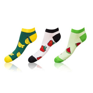 Zábavné nízké crazy ponožky unisex v setu 3 páry CRAZY IN-SHOE SOCKS 3x - BELLINDA - zelená 35 - 38