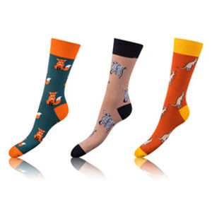 Zábavné crazy ponožky 3 páry CRAZY SOCKS 3x - BELLINDA - oranžová 43 - 46