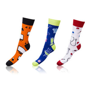 Zábavné crazy ponožky 3 páry CRAZY SOCKS 3x - BELLINDA - oranžová 35 - 38