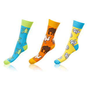 Zábavné crazy ponožky 3 páry CRAZY SOCKS 3x - BELLINDA - světle modrá 35 - 38