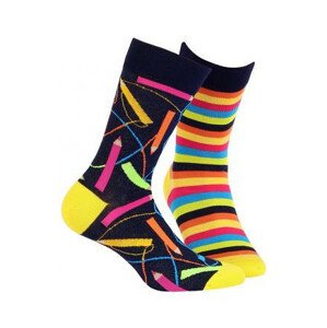 Pánské ponožky Wola W94.N02 Funky černá žlutá 39-41