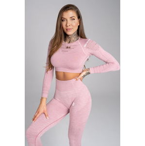 Gym Glamour Crop-Top Pink Melange XS