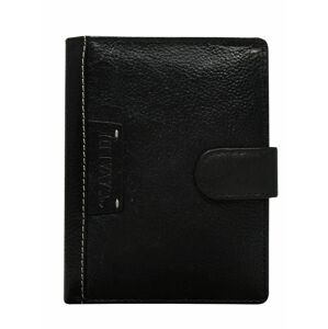 Pánská černá kožená peněženka s klopou ONE SIZE