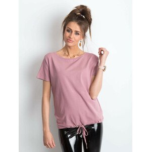Pudrově růžové dámské bavlněné tričko L