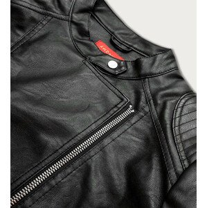 Černá dámská koženková bunda (TD1356) Černá 48