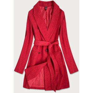 Klasický červený dámský kabát s přídavkem vlny (2715) Červené L (40)
