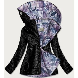 Černá dámská bunda s ozdobnou podšívkou (MM21) vícebarevná 50