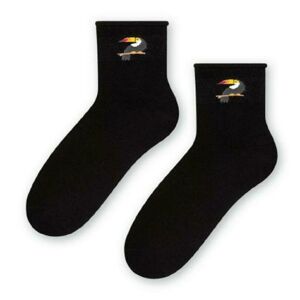 Dámské vzorované ponožky 099 BLACK\RED 35-37
