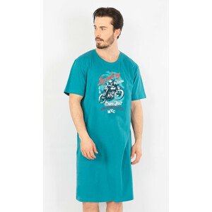 Pánská noční košile s krátkým rukávem Legendary smaragdová M