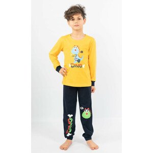 Dětské pyžamo dlouhé Dino žlutá 3 - 4