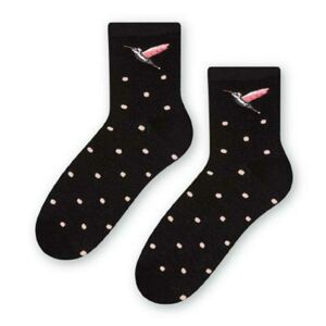 Dámské vzorované ponožky 099 BLACK\RED 38-40