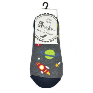 Pánské ponožky ťapky se vzorem 0744 - Krebo tm.šedá-vzor 43-46