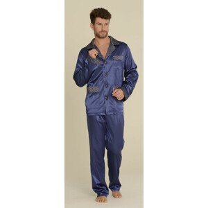 Pánské pyžamo SATYNA 939 - DE LAFENSE námořnická modrá L