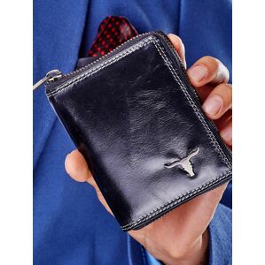 Pánská kožená peněženka na zip RM-01Z-BAW.62 - FPrice černá one size