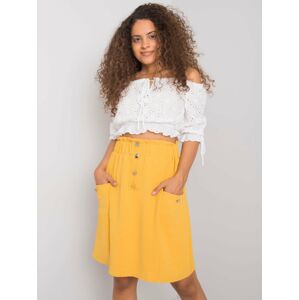 Žlutá sukně s knoflíky L/XL