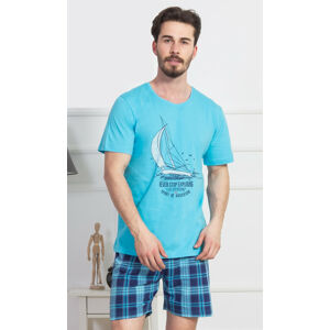 Pánské pyžamo šortky Jachting - Gazzaz modrý L