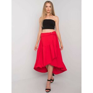 RUE PARIS Červená sukně se šněrováním L/XL