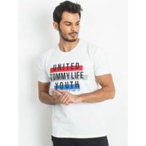 Pánské tričko 85133 - TOMMY LIFE bílá s potiskem M