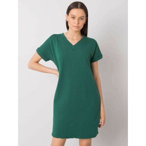 Dámské bavlněné šaty SK-6757 - RUE PARIS tmavě zelená M
