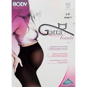 BODY PROTECT -  Těhotenské punčochové kalhoty 40 DEN - GATTA BEŻOWY 4-L