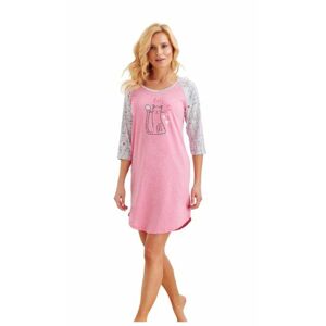 Dámská noční košile 2325 MOCCA - Taro růžová - šedá XL
