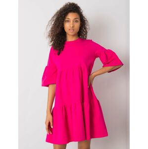 Dámské volné šaty 6725 - RUE PARIS tmavě růžová S/M