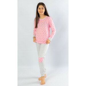 Dětské pyžamo dlouhé Srdíčko světle růžová 5 - 6