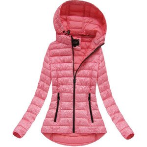 Růžová prošívaná bunda s kapucí (7210) růžová XXL (44)