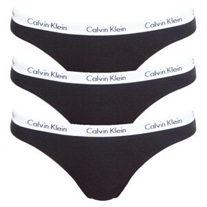 3PACK dámská tanga Calvin Klein černá (QD3587E-001) S
