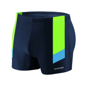 Pánské plavky - boxerky BD 381 - Sesto Senso černo-modro-zelená L