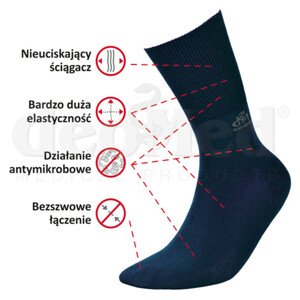 Zdravotní ponožky DEO MED BAMBOO - JJW DEOMED BLACK\RED 43-46