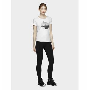 Dámské tričko s krátkým rukávem WOMEN'S T-SHIRT TSD060 SS21 - 4F bílá L