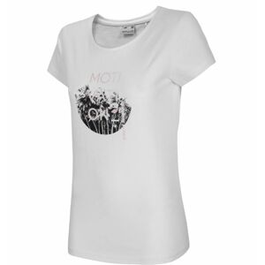 Dámské tričko s krátkým rukávem WOMEN'S T-SHIRT TSD029 SS21 - 4F bílá L