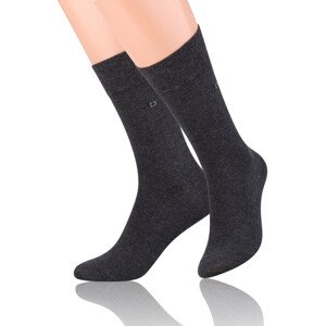 Hladké pánské ponožky s jemným vzorem 056 GRAFITOWY MELANGE 42-44