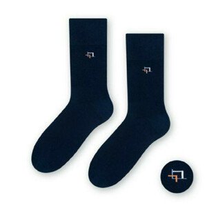 Ponožky k obleku - se vzorem 056 tmavě modrá 45-47