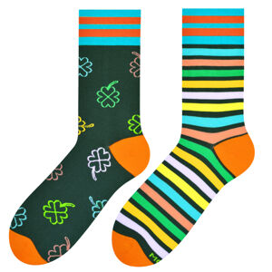 Pánské vzorované ponožky 079 C.ZIELEŃI/GOOD LUCK 39-42
