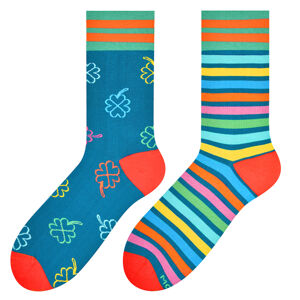 Pánské vzorované ponožky 079 NIEBIESKI/GOOD LUCK 43-46