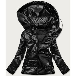 Černá lesklá dámská bunda (B9751) odcienie czerni 50