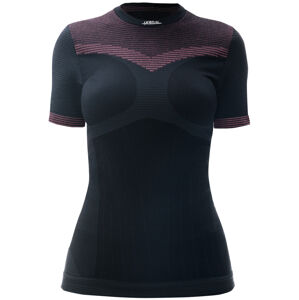 Dámské sportovní tričko s krátkým rukávem IRON-IC - černo-růžová Barva: Černo-růžová, Velikost: M/L