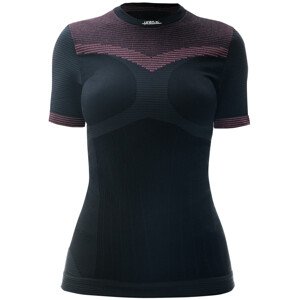 Dámské sportovní tričko s krátkým rukávem IRON-IC - černo-růžová Barva: Černo-růžová, Velikost: L/XL