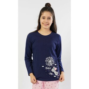 Dětské pyžamo dlouhé Myš s pampeliškou tmavě modrá 11 - 12