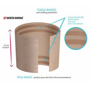 Pásky na stehna Thigh Bands hladké - Sesto Senso beige 65-70 cm
