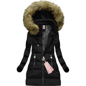Černá dámská zimní bunda s kapucí (XW716X) czarny XXL (44)