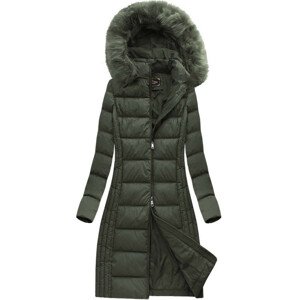 Khaki dámská zimní bunda s kapucí (7753) Khaki S (36)