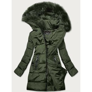 Khaki dámská zimní bunda s kapucí (7756) Khaki S (36)