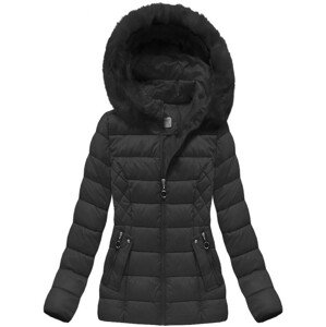 Černá dámská zimní bunda s kapucí (B1035-30) czarny XL (42)