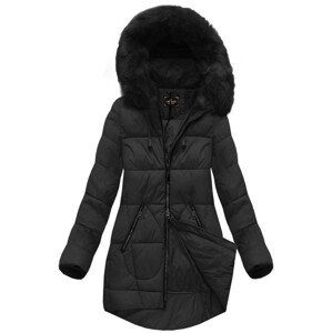 Černá dámská zimní bunda s kapucí (7703BIG) czarny 52