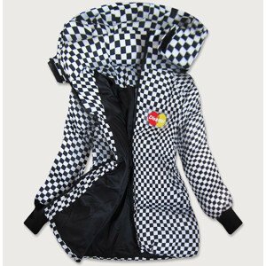 Černo-bílá dámská zimní bunda (701ART) černá L (40)